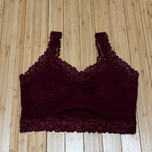 Bralette. One size. Burgundy color. NWT.